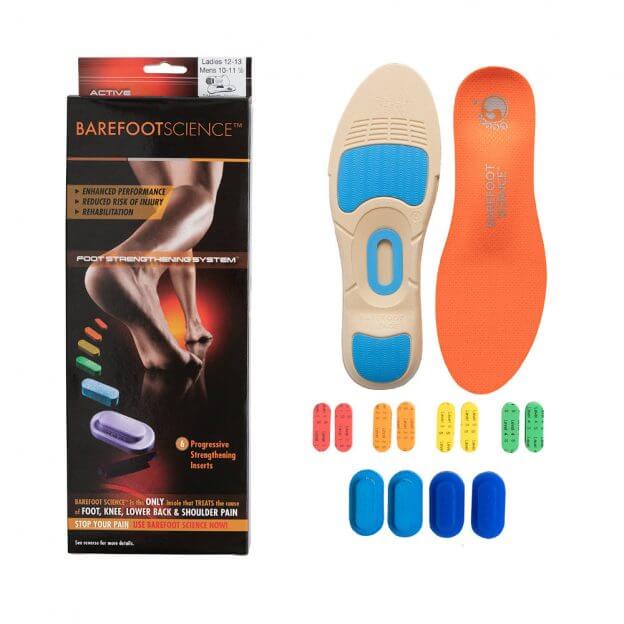 Barefoot Science Insoles active three quarter with packaging