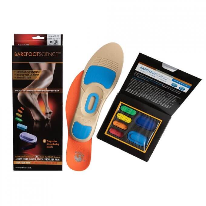 Barefoot Science Insoles active three quarter with packaging