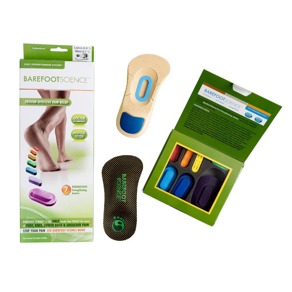 An image of Barefoot Science Therapeutic Insoles and packaging